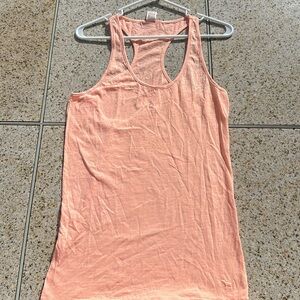 PINK Size Large Peach Racerback Tank Top